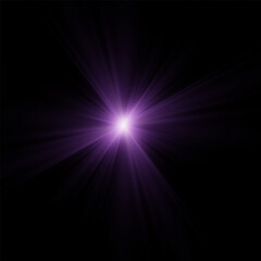 Transparent shine gradient glitter, purple bright flare. Glare texture. Glowing light effect stars bursts with sparkles. Glitter magic white star sparks on transparent background. Xmas lights. Vector