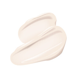 Cream Stroke, White Creamy Cosmetic Product, Isolated 3d Vector Brush Smear, Realistic Sample Of Moisturizing Lotion
