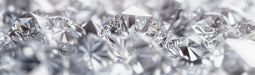 Sparkling Diamonds on White Surface