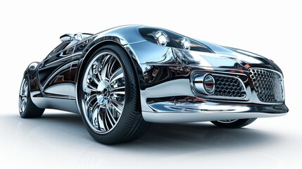 Luxury expensive metallic car parked on white background. Sport and modern luxury design car....
