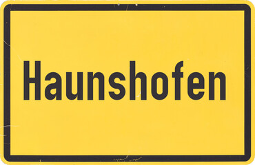 Ortsschild Haunshofen - obrazy, fototapety, plakaty