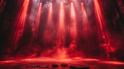 Illuminated Stage for Energetic Rock Concert Performance Generative AI - obrazy, fototapety, plakaty