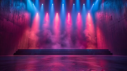 Dramatic Illuminated Stage for Modern Dance Performance Generative AI