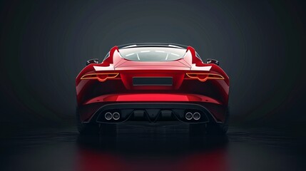 Luxury expensive red car parked on black background. Sport and modern luxury design car. Automotive...