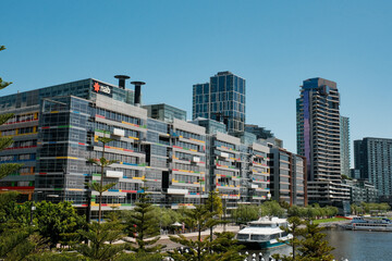 Harbor Cityscape: Melbourne Office Buildings and Pier