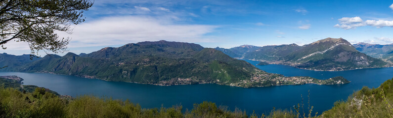 Landscape of Lake Como from mount Palagia - obrazy, fototapety, plakaty