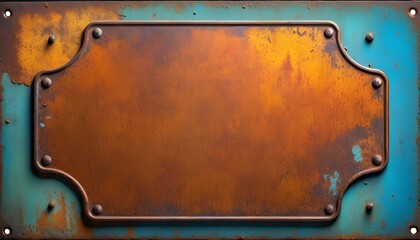 Rusty old metal plate with textured effect 
