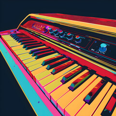 Bright Flat Colour Keyboard