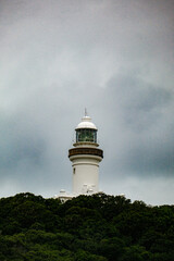 Coastal Sentinel: Byron Bay Lighthouse Amidst Cloudy Skies