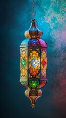 Ramadan colorful traditional lantern mockup.