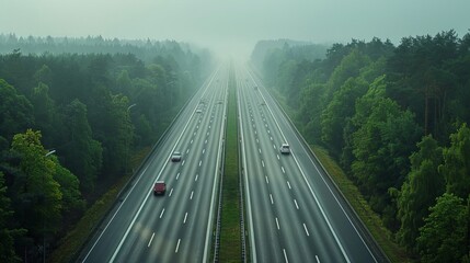 Discover the beauty of the german autobahn for an unforgettable scenic highway travel experience - obrazy, fototapety, plakaty