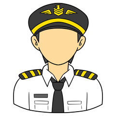 faceless men pilot illustration hand drawn isolated vector	
