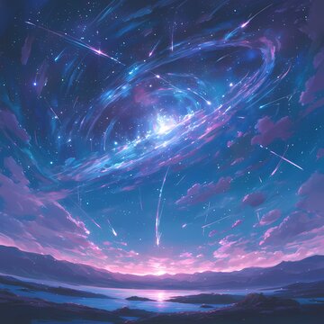 Majestic Nebula in Vivid Pink and Purple Hues - A Stunning Space Scenery for Marketing Materials.