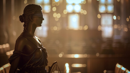 justitia in a courtroom