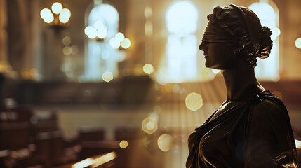justitia in a courtroom
