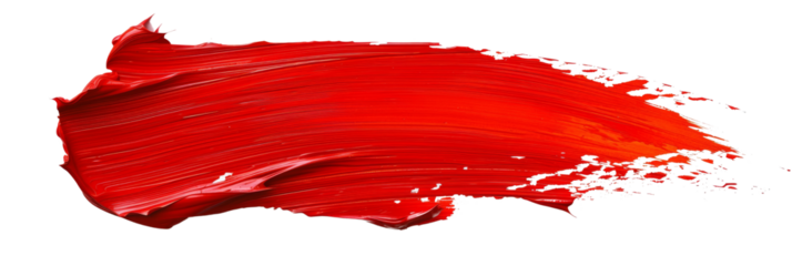 Red stroke of paint, isolated on white, cut out