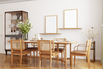 Mock up frame room interior mockup, 3d render