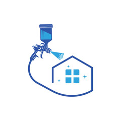Spray Paint Home Logo Vector Concept