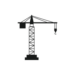 Construction crane. simple style icon vector illustration