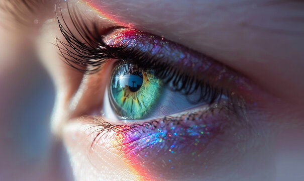 Eye With Rainbow Colors-AI generated image
