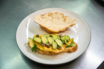 Delicious just baked crois-sandwich tasty appetizer, culinary inspirations