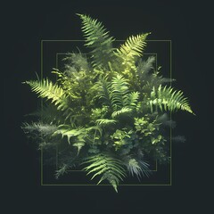 Elevate Your Visuals with a Majestic Fern Collection - Amidst the Darkness, Their Details Shine Brightly!