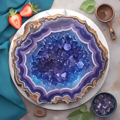 Brightly Colored Geodes in Bowl, Nature's Art for Home Decoration