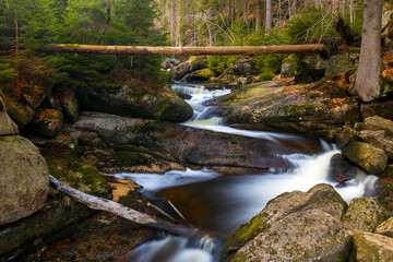 Beautiful view of a romantic river in a mountain valley