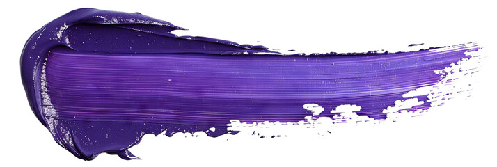 Purple stroke of paint, isolated on white, cut out