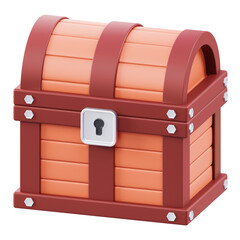 Detailed 3D treasure chest with a realistic design