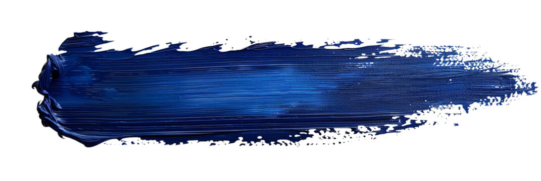 Navy stroke of paint, isolated on white, cut out
