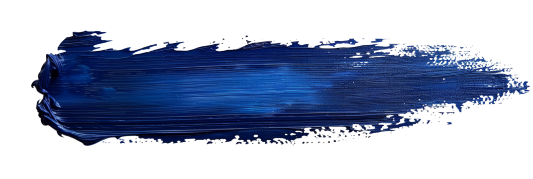 Navy stroke of paint, isolated on white, cut out