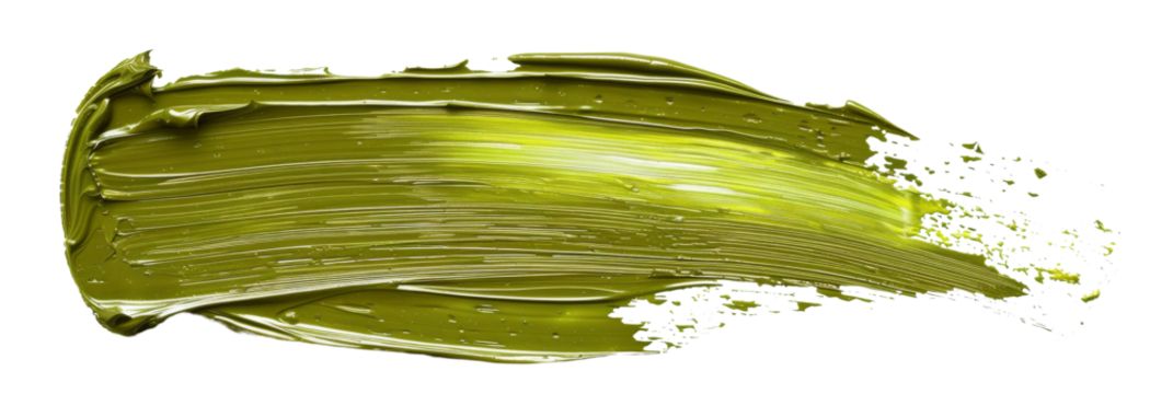 Olive stroke of paint, isolated on white, cut out