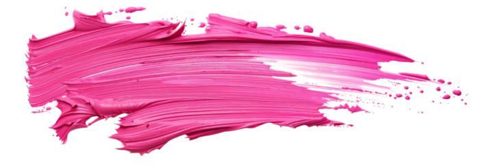 Pink stroke of paint, isolated on white, cut out