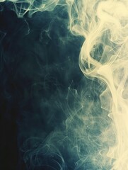 Soft white smoke drifts gently, creating a tranquil abstract pattern.