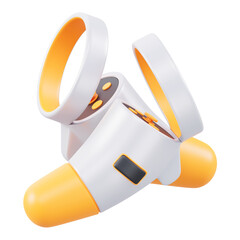 3D rendered VR controller with orange and white design © MidnightRender