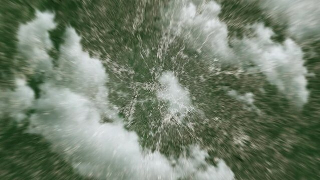 Zooming on Atlanta, US. Earth zoom in from outer space to city. The animation continues by zoom out through clouds and atmosphere into space. View of the Earth at night. Images from NASA. 4K