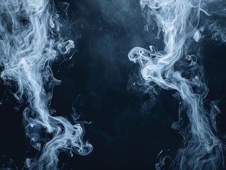 Swirling blue smoke creating an abstract pattern over a dark background.