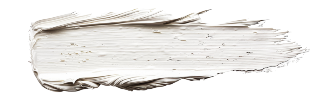 Ivory stroke of paint, isolated on white, cut out