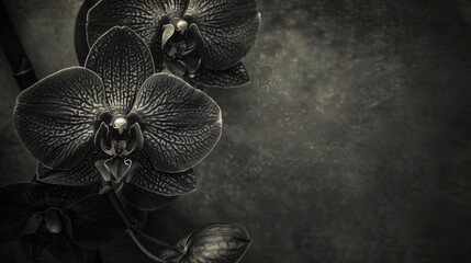 Intricate close up photograph showcasing the timeless elegance of classic vintage orchids