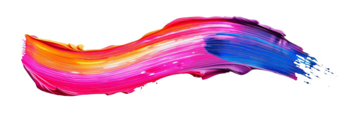 Neon stroke of paint, isolated on white, cut out