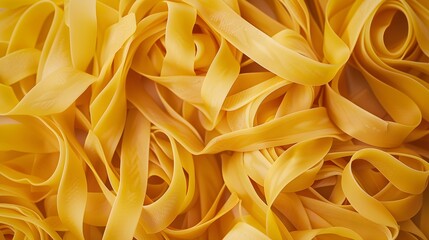 Pasta background made of dry uncooked tagliatelle nests