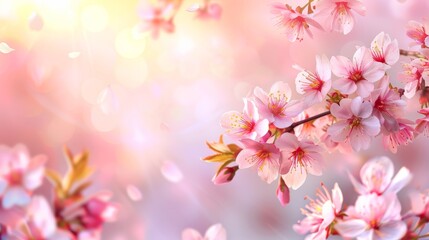 Beautiful flowering Japanese cherry, sakura during spring