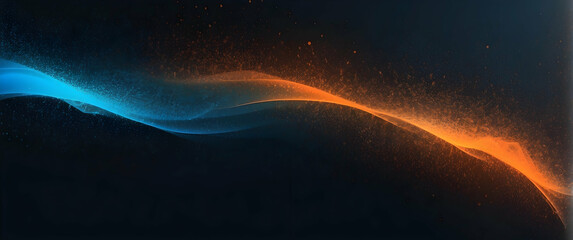 A captivating abstract with dynamic waves of fiery orange and blue, evoking a sense of energy and movement