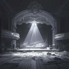 Exploring an old theatre stage bathed in sunlight. Discover the story behind this forgotten venue.
