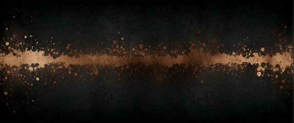 Sophisticated and luxurious scene where bronze dust floats on a dark background