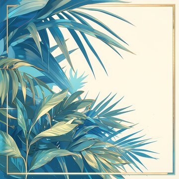 Stunning Display of Ferns and Palms with an Exquisite Blue-Teal Color Palette