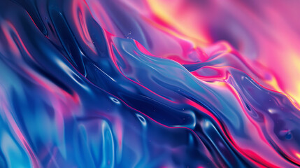 A blue and pink wave with a purple background