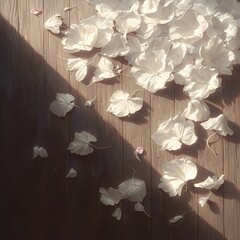 Delicate Petals Adorned with Light - An Exquisite Nature Scene for Advertising and Art