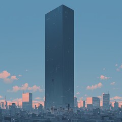 Dazzling Skyscraper in Futuristic Cityscape